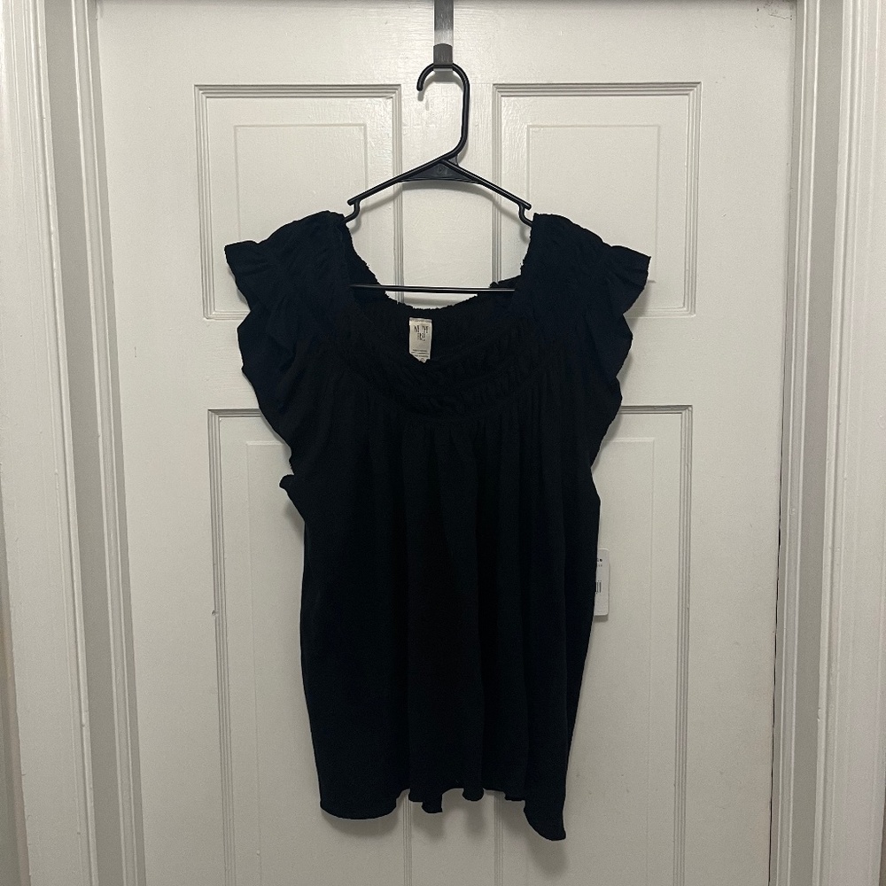 Free People Black Coconut Top Size Medium
